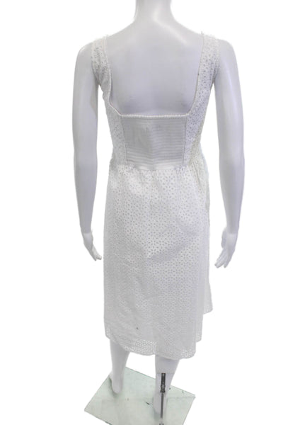 J Crew Women White Square Neck Sundress Sleeveless Size 6P