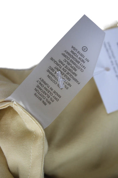 Elie Tahari Women Beige Sleeveless Shirt Dress V-Neck Button Size S