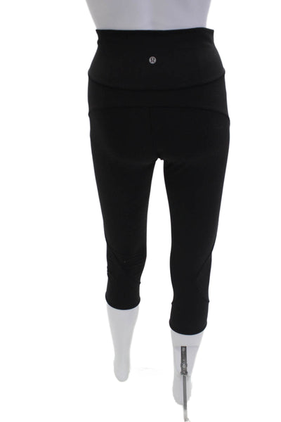 Lululemon Women Black Capri Leggings Nylon Sports Size 6