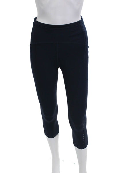 Lululemon Women Nylon Dark Blue Capri Leggings Zip Size 4