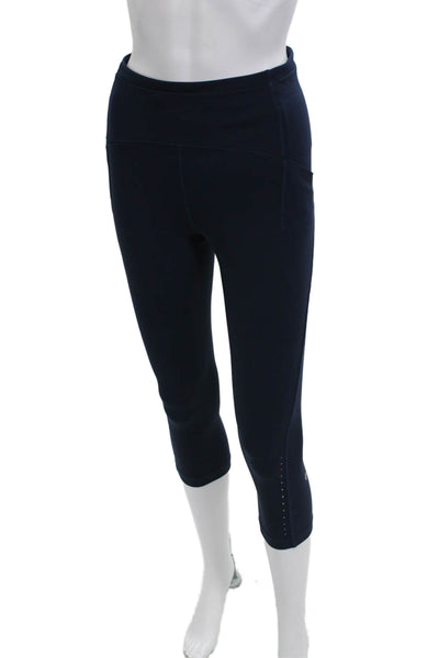 Lululemon Women Nylon Dark Blue Capri Leggings Zip Size 4