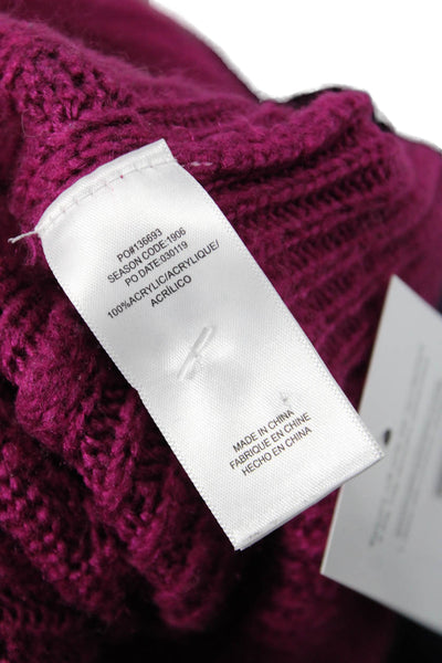Splendid Women Cardigan Purple V-Neck Button Long Sleeve Acrylic Size M