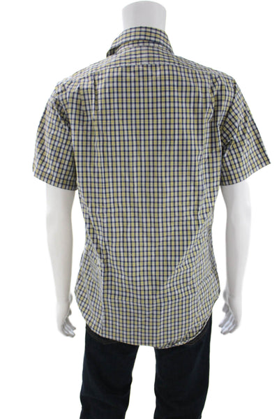 Polo Ralph Lauren Mens Plaid Bradford Custom Fit Shirt Blue Yellow Size Medium