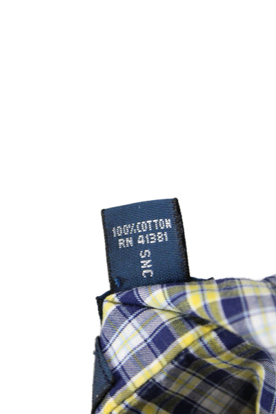 Polo Ralph Lauren Mens Plaid Bradford Custom Fit Shirt Blue Yellow Size Medium