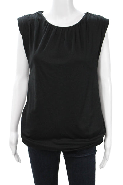 Zara Womens Basic Sleeveless Black Blouse Round Neck Solid Fall Size M