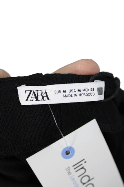 Zara Womens Basic Sleeveless Black Blouse Round Neck Solid Fall Size M