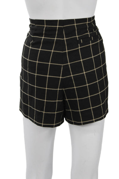 Zara Women Mini Skort Black Check Size M