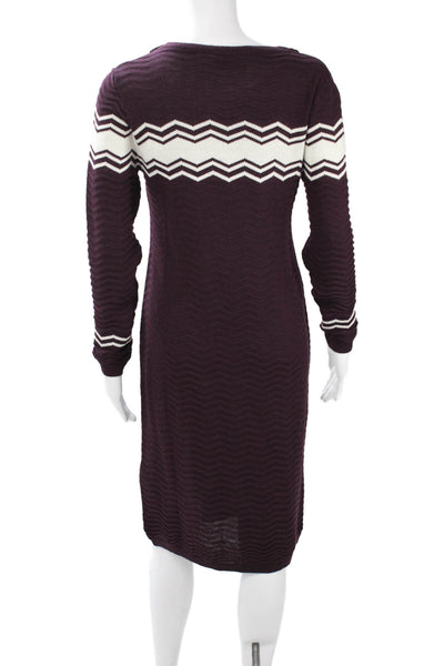Armor Lux Women Sweater Dress Purple Long Sleeve Knee Length Size 0