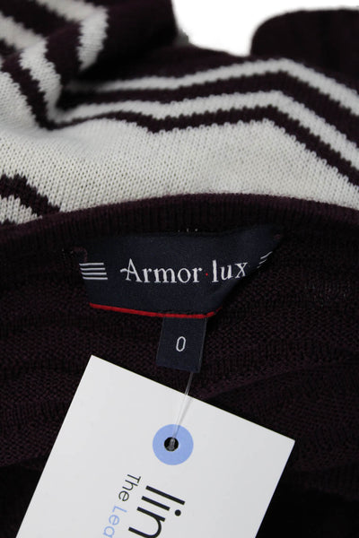 Armor Lux Women Sweater Dress Purple Long Sleeve Knee Length Size 0