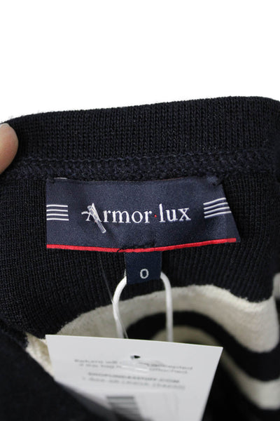 Armor Lux Women Sweater Dress Dark Blue Cotton Longsleeve Square Neck Size 0