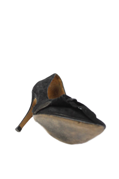 Isabel Marant Womens Suede Pointed Toe Bow Pumps Black Size 36 6