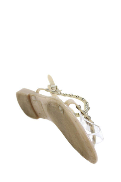 Givenchy Womens Studded T Strap Slingbacks Sandals Beige Size 36 6