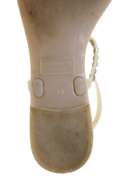 Givenchy Womens Studded T Strap Slingbacks Sandals Beige Size 36 6