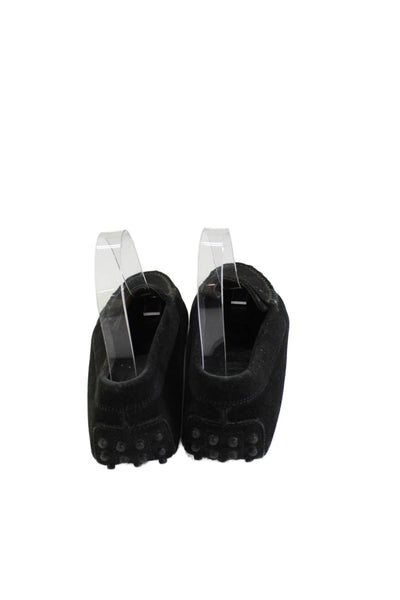 Tods Womens Suede Slide On Driving Loafers Black Size 6