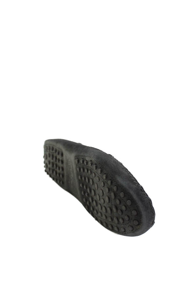 Tods Womens Suede Slide On Driving Loafers Black Size 6
