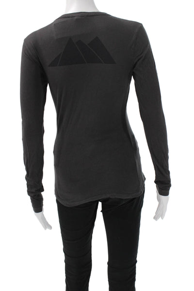 Standard James Perse Women Dark Gray Jersey T-Shirt Cotton Long Sleeve Size 1