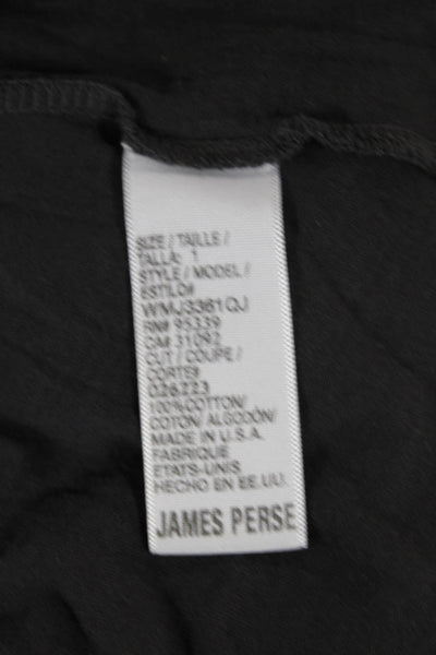 Standard James Perse Women Dark Gray Jersey T-Shirt Cotton Long Sleeve Size 1