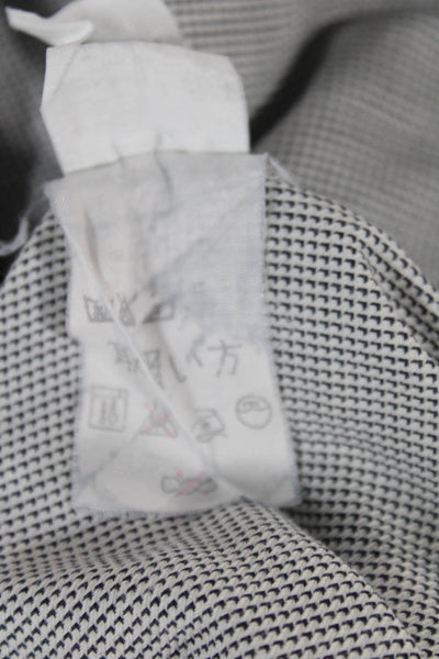 Ermenegildo Zegna Mens Long Sleeve Point Collar Check Button Up Gray Size XL