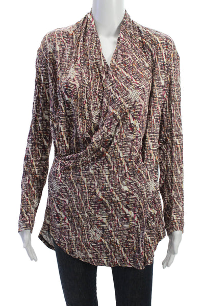 Stella McCartney Womens Tunic Blouse Brown Wool Silk Long Sleeve Size M