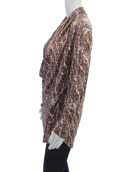 Stella McCartney Womens Tunic Blouse Brown Wool Silk Long Sleeve Size M