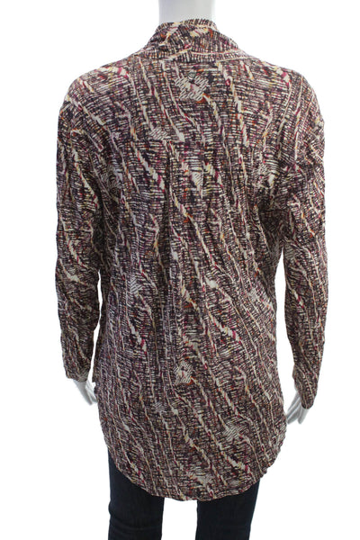 Stella McCartney Womens Tunic Blouse Brown Wool Silk Long Sleeve Size M