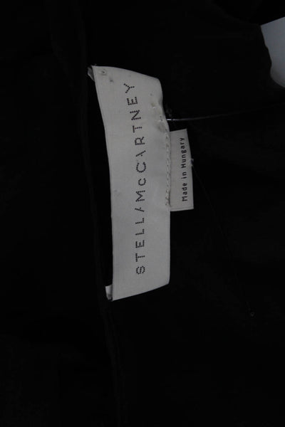 Stella McCartney Womens Black Silk Blend Shift Dress Short Sleeve Size M