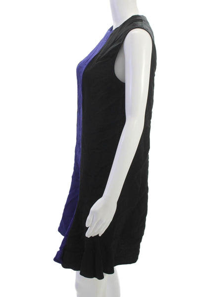 Stella McCartney Women Shift Dress Black Sleeveless Crew Neck Size 42