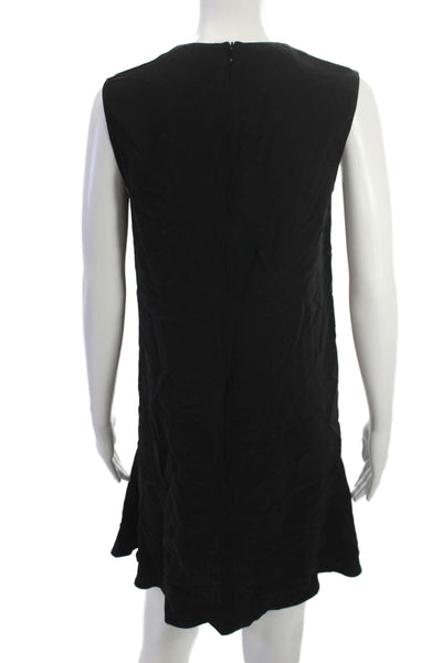 Stella McCartney Women Shift Dress Black Sleeveless Crew Neck Size 42