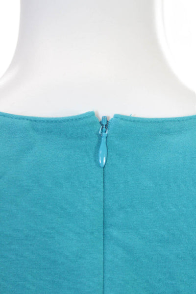 Akris Punto Womens Sheath Shift Dress Blue Sleeveless Round Neck Size 12