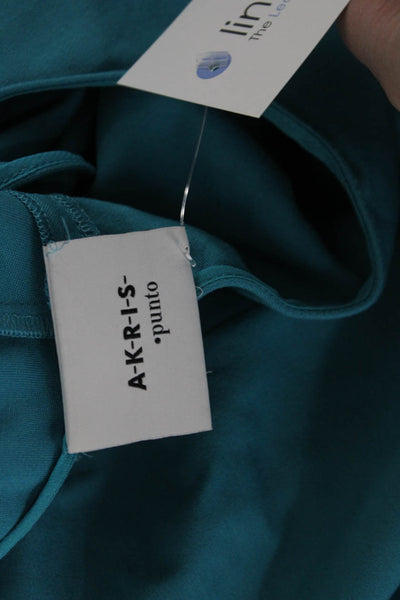 Akris Punto Womens Sheath Shift Dress Blue Sleeveless Round Neck Size 12