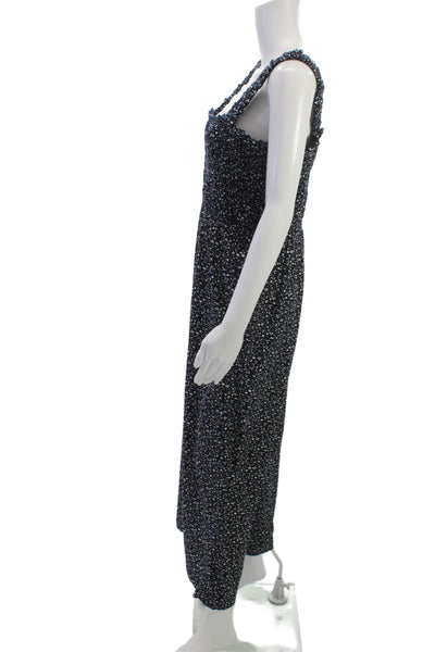 DKNY Women Maxi Jumpsuit Dark Blue Square Neck Sleeveless Size 14