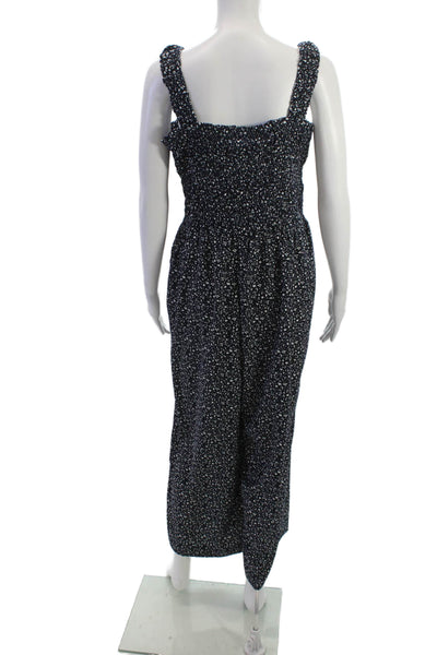 DKNY Women Maxi Jumpsuit Dark Blue Square Neck Sleeveless Size 14