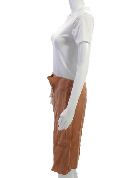 Jacquemus Womens Wrap Skirt Brown Hemp Virgin Wool Knee Length Size 28