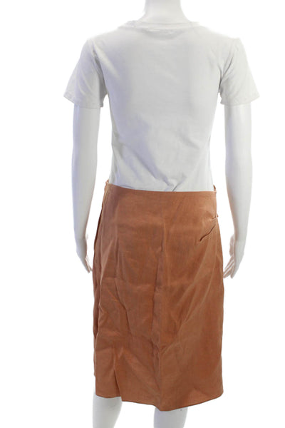 Jacquemus Womens Wrap Skirt Brown Hemp Virgin Wool Knee Length Size 28