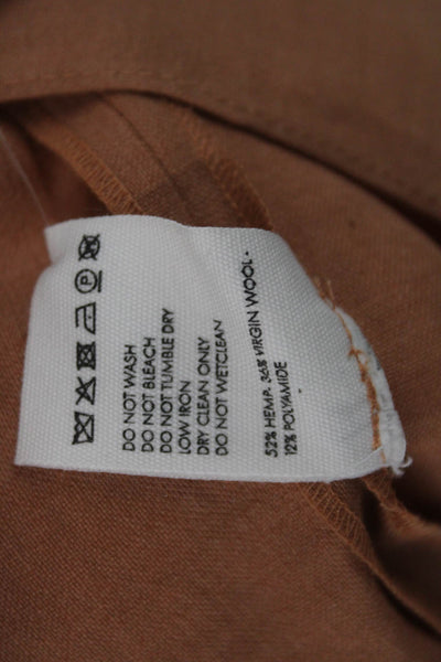 Jacquemus Womens Wrap Skirt Brown Hemp Virgin Wool Knee Length Size 28