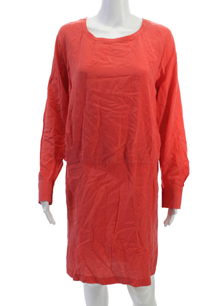 See by Chloe Womens Blouson Red Long Sleeve Round Neck Button Dress Size 6