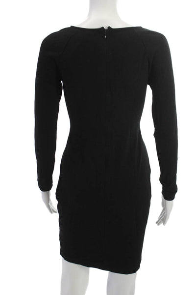 Stella McCartney Womens Bodycon Sheath Dress Black Long Sleeve Zip Size S