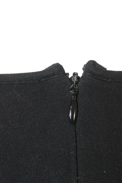 Stella McCartney Womens Bodycon Sheath Dress Black Long Sleeve Zip Size S
