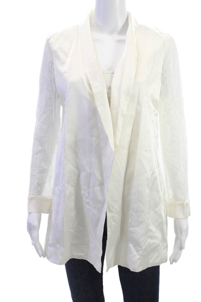 Cami NYC Womens White Silk Long Sleeve Blouse Classic Size S