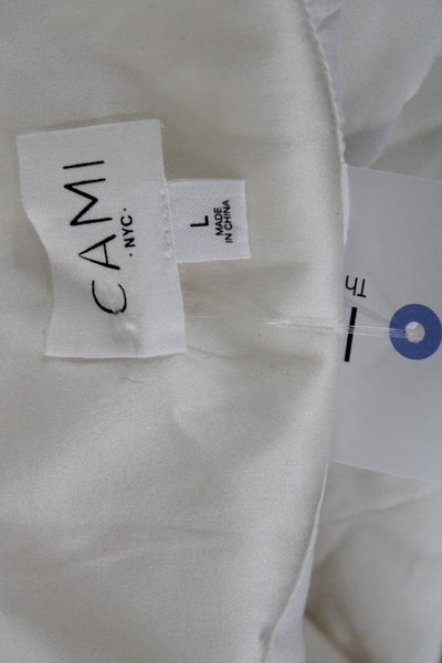 Cami NYC Womens White Silk Long Sleeve Blouse Classic Size S