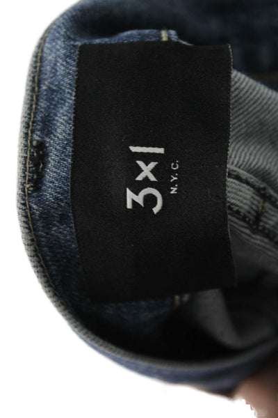 3x1 NYC Womens Ankle Cropped Mid Rise Blue Jeans Size 26