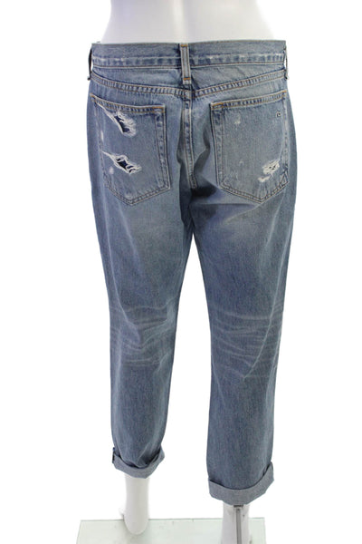 Rag & Bone Women Boyfriend Cropped Blue Jeans Size 26