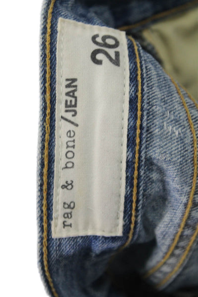 Rag & Bone Women Boyfriend Cropped Blue Jeans Size 26