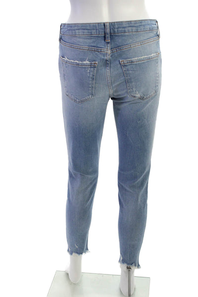 Zara Women Light Blue Ankle Skinny Cropped Jeans Size 4