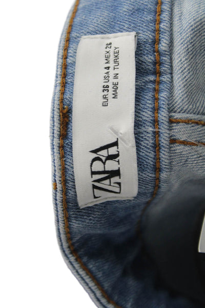 Zara Women Light Blue Ankle Skinny Cropped Jeans Size 4