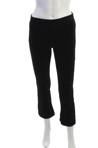 Pam & Gela Womens Cropped Pants Black Cotton Blend Size PP