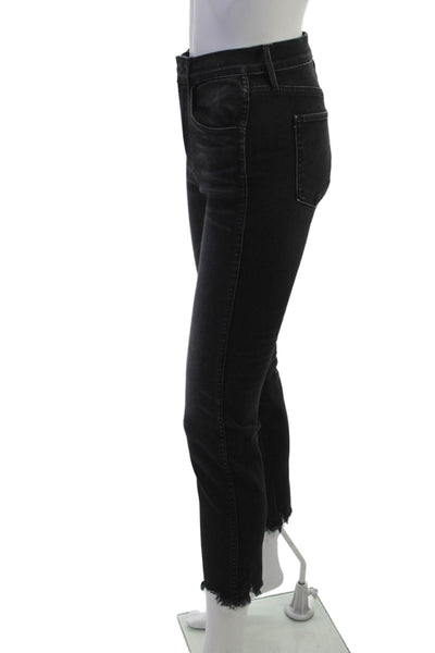 3x1 NYC Women Skinny Cropped Ankle Jeans Black Size 25