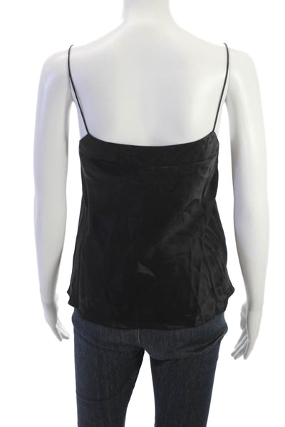 Rue Sophie Womens Camisole Black Cotton Spaghetti Strap Solid Size XS