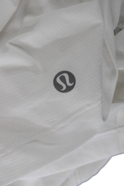 Lululemon Womens White Crew Neck Long Sleeve T-Shirt Nylon Blend Size 4