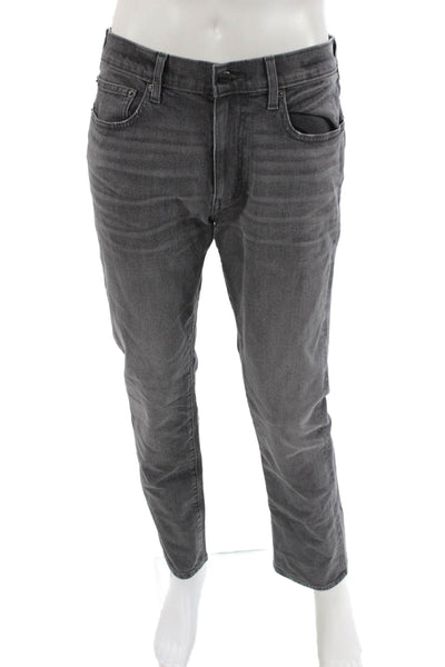 J Crew Mens Straight Gray Jeans 99% Cotton Button Size 30